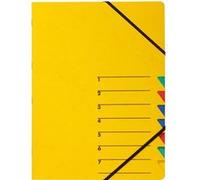 PAGNA Trieur EASY A4 cartonné, 7 compartiments, élastiques, jaune