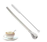 Pagning Cuillère - Filtre à boisson en acier inoxydable, thé réutilisable mélangeant de la paille | Application simple Yerba Mate Bompilla Spoon, pailles au filtre à feuilles lâches, agitateur d