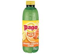 PAGO - Boisson Vitaminée Orange Carotte Citron, Saveur Fraîche et Naturelle (Bouteille 75cL) - Le Lot De 4
