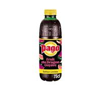 PAGO - Jus Exotique Fruit du Dragon et Goyave, Saveur Rafraîchissante Authentique, Bouteille 75cL - Lot De 4