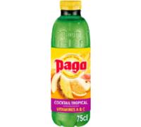 PAGO Multivitaminés Tropical/Boissons Multi-Fruits à Base de Jus Concentré/Purée de Fruits la Bouteille Pet de 75 cl