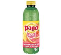 PAGO Pink ACE - Boisson Pamplemousse Rose Carotte et Citron au Yuzu - Recette Iconique - la bouteille de 75cl - Le Lot De 4