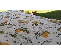 Pago Poco Nappe de table anti-taches fantaisie citron feuilles et olivier. 100 % hydrofuge. Toutes les dimensions ne sont pas repassées. Fabriqué en Italie. (140 x 240)