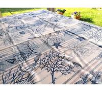Pago Poco Nappe rectangulaire anti-taches fantaisie mer corail et poisson bleu avec étoile de mer, 100 % hydrofuge. Toutes les dimensions ne sont pas repassées !!!! (140 x 300)