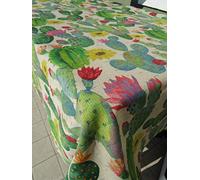Pago Poco Novita !!! Collection 2019-2020 !! Nappe ou couvre-table rectangulaire, motif Cactus Dimensions 140 x 180 cm. Fabriquée en Italie.