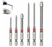 Pagoda Shaped Drill Bit and Stepped Hex Bit Set, 6pcs Magnetic Drilling Tool with Step Hex Design and Precision Components for Furniture Assembly and DIY Repairs (6pcs)