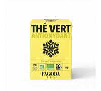 Pagoda Tea - Thé Vert Jasmin Bio Antioxydant - Certifié Fairtrade - 20 Sachets Infusettes