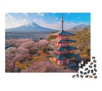 Pagode Chureito, Japon Puzzle 1000 Pièces Adultes Pagode Japonaise Ancienne Divertissement Créatif Challenge Puzzle De Qualité Supérieure Aide À La Relaxation Multi Colour 1000pcs (75x50cm)