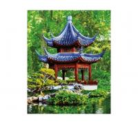 Pagode dans un jardin japonais 40 x 50 cm - Peinture par numéros