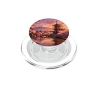 Pagode du Mont Fuji Sakura Coucher de Soleil Paysage Japonais PopSockets PopGrip pour MagSafe