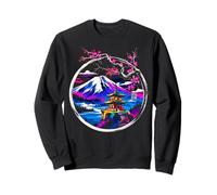 Pagode du Mont Fuji Sakura Japonais Paysage Art Illustration Sweatshirt