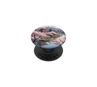Pagode du Temple Japonais Mont Fuji Sakura Fleurs de Cerisier PopSockets PopGrip Adhésif