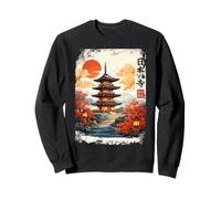 Pagode du Temple Japonais, Paysage Traditionnel Japonais, Automne Sweatshirt