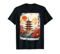 Pagode du Temple Japonais, Paysage Traditionnel Japonais, Automne T-Shirt