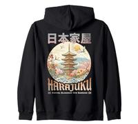 Pagode Japonaise Sakura Fleurs Zen Jardin Art Back Sweat à Capuche