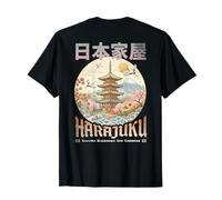 Pagode Japonaise Sakura Fleurs Zen Jardin Art Back T-Shirt
