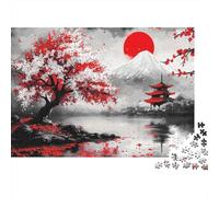Pagode Montagne Arbre Puzzle, 1000 Pièces Jeu D'intérieur Adulte | 70x50cm Interaction Familiale, Décoration Intérieure, Passe-temps Intellectuel, Carton, Cadeau Réunion