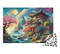 Pagode Montagne Arbre Puzzle, 1000 Pièces Jeu D'intérieur Adulte | 70x50cm Papier, Passe-temps Intellectuel, Finition Surface Lisse, Amateurs D'art, Interaction Familiale