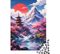Pagode Montagne Cerisier Puzzle, 1000 Pièces Jeu Intérieur Adulte