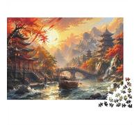 Pagode Pont Rivière 1000 Pièces Mini Puzzle pour Famille Détente