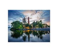 Pagode Tran QUOC, Plus Ancien Temple de Hanoï, Vietnam，Puzzle Personnalisé 1000 Pièces Bois Puzzle Adultes Adolescents Enfants Puzzle Jouets（75x50cm）-S11