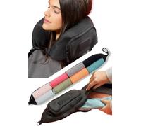 PAGONGO TRAVELLERO Oreiller Voyage, The Secret Pillow, Secret Luggage Pillow, Oreiller de Voyage à Remplir, Oreiller de Voyage A Remplir de Vetement, M, Noir