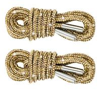 PAGOW Cordes à strass scintillants, lacets ronds brillants pour chaussures de sport, cordon de serrage de rechange, doré, 120cm