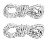 PAGOW Lacets de chaussures ronds avec strass brillants pour baskets, cordon de serrage de rechange, Blanc (100 cm), 100cm