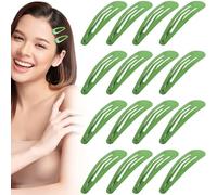 PAGOW Lot de 16 pinces à cheveux vertes en métal, 5 cm, accessoires de cheveux épais pour femme, cheveux fins et épais