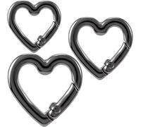 PAGOW Lot de 3 porte-clés en forme de cœur en alliage de zinc robuste pour camping, randonnée, pêche, voyage