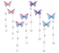 PAGOW Lot de 8 barrettes cheveux papillon en forme de crocodile pour femme et fille (bleu, violet, rose)