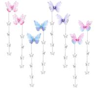 PAGOW Lot de 8 pinces à cheveux papillon mignonnes en forme de crocodile pour Saint-Valentin, mariage, bal, anniversaire (bleu, violet, rose dégradé 2)