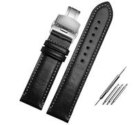 PAGUON Bracelet de rechange en cuir véritable pour citoyen AT8020 JY8078, 23mm, bleu, avec boucle pliante