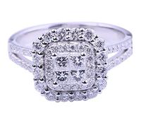 PAGUON Mode 8 Coeurs et 8 Diamants Micro Set Bague légère Luxe Groupe réglage fiançailles Anniversaire de Mariage Bague de fiançailles Bijoux Cadeau