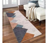 PaGuvFng Tapis Kitchen Tapis Salle De Bain 90 x 130 cm Tapis Couloir Tapis Couloir Long Moderne Motifs Géométriques Tapis de Cuisine Lavable en Machine, AntidéRapant Tapis de Passage sur Mesure