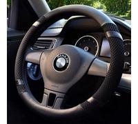 Pahajim Couvre Volant en Microfibre Cuir Housse Universelle 38cm,Protege Antidérapant Respirant Souple Durable Accessoire de Voiture (Noir)