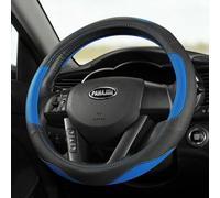 Pahajim Couvre Volant Voiture Universel Auto Protege Volant en Cuir Microfibre 37-38cm Caches de Volant Respirante, Antidérapante, Inodore, Durable Voiture Accessoires - Noir Bleu