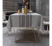Pahajim napp Extérieur Rectangulaire Anti-Tâche Nappe Lavable Tissu Table à Manger Cuisine Picnic Décoration De Table (Rayures Grises, Carré, 110x110cm)