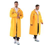 Pahajim Poncho Pluie Imperméable Grande Taille, Unisexe Long Réutilisable Veste, Cape de Pluie Reflechissant Poncho Respirant avec Capuche en Plein Air Camping Randonnée Cyclisme Moto