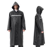Pahajim XXL Poncho Pluie imperméable, Unisexe Long Réutilisable Veste, Cape de Pluie Reflechissant Poncho Respirant avec Capuche et Manches en Plein Air Camping Randonnée Cyclisme Moto