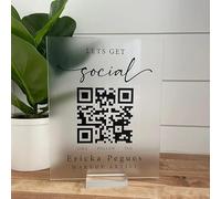 Pahdecor Mini panneau de code QR de 12,7 x 17,8 cm, panneau acrylique transparent givré personnalisé, signalisation de code Qr WiFi, plaque de paiement pour petites entreprises, laissez un bon panneau