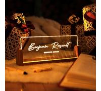 Pahdecor Panneau de bureau en acrylique gravé sur mesure, plaque lumineuse pour bureau, veilleuse, parfaite pour la promotion d'un nouvel emploi ou comme cadeau pour enseignant