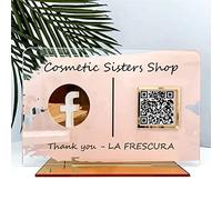 Pahdecor Panneau de code QR personnalisé pour entreprise, application Paypal Venmo Instagram Facebook réseaux sociaux vendeurs en acrylique magasin salon de mariage menus professionnels (transparent)