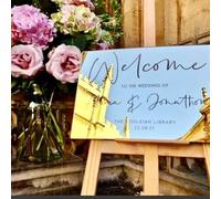 Pahdecor Panneau de mariage personnalisé moderne minimaliste doré miroir doré rectangulaire panneau de bienvenue de mariage panneau de décoration de table de mariage doré miroir acrylique