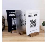 Pahdecor Panneau en acrylique personnalisable pour les réseaux sociaux Venmo Instagram Cashapp - Pour payer - Code de site Web d'entreprise - Convient pour les salons de beauté et les coiffeurs