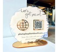 Pahdecor Panneau personnalisé avec code QR pour réseaux sociaux, numérisation pour payer, rendez-vous Instagram, panneau de code QR, panneau de paiement CashApp PayPal, plaque de paiement pour petite