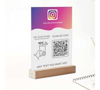 Pahdecor Panneau personnalisé NfC Qr Code, acrylique personnalisé Multi Cash App Venmo Sign, mini panneau Wi-Fi de table de code Qr, panneau NfC Scan To Pay, laissez un bon panneau de révision pour la