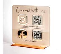 Pahdecor Panneau QR personnalisé multi-entreprises, support numérisable pour paiement, plaque acrylique médias sociaux, panneau de code QR
