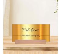 Pahdecor Plaque nominative personnalisée en acrylique avec miroir doré - Plaque nominative gravée pour bureau et porte, décoration de bureau, cadeau pour nouvel emploi, enseignant (doré)