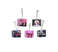 Pahdecor Porte-clés de musique NFC personnalisable, mini porte-clés album photo, musique Spotify personnalisée, lecteur d'art de chanson de couverture d'album NFC, porte-clés de scrapbooking rétro